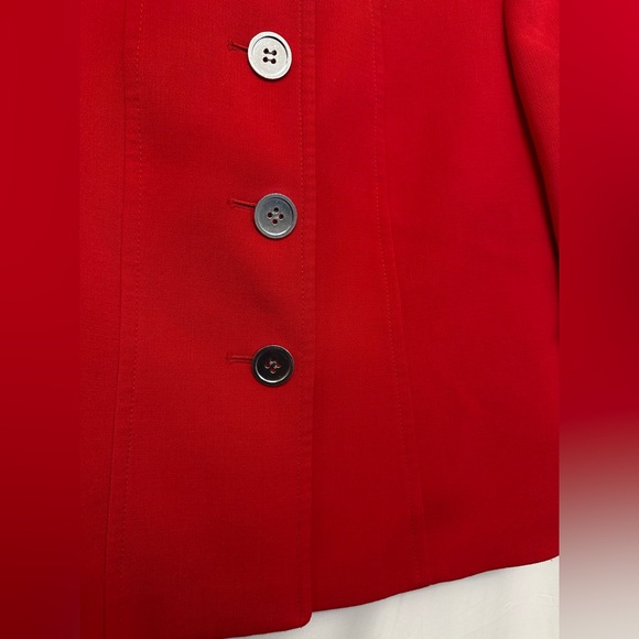 Tahari Arthur S. Levine Red Structured Blazer Jacket Size 10 - Picture 6 of 10